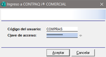 código del nuevo usuario y su clave de acceso o contraseña