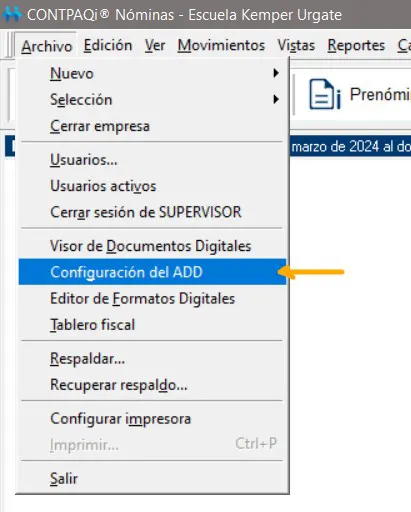 Configuración envio  CFDI Nómina