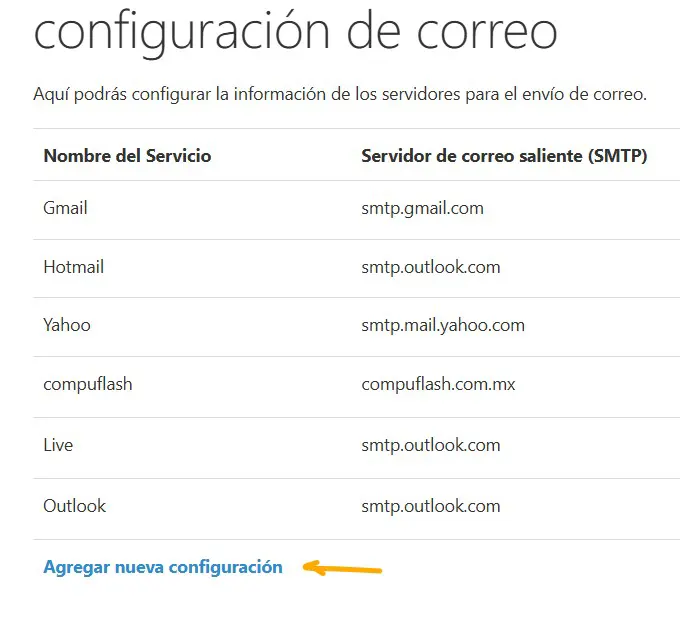 configura correo envio nomina c